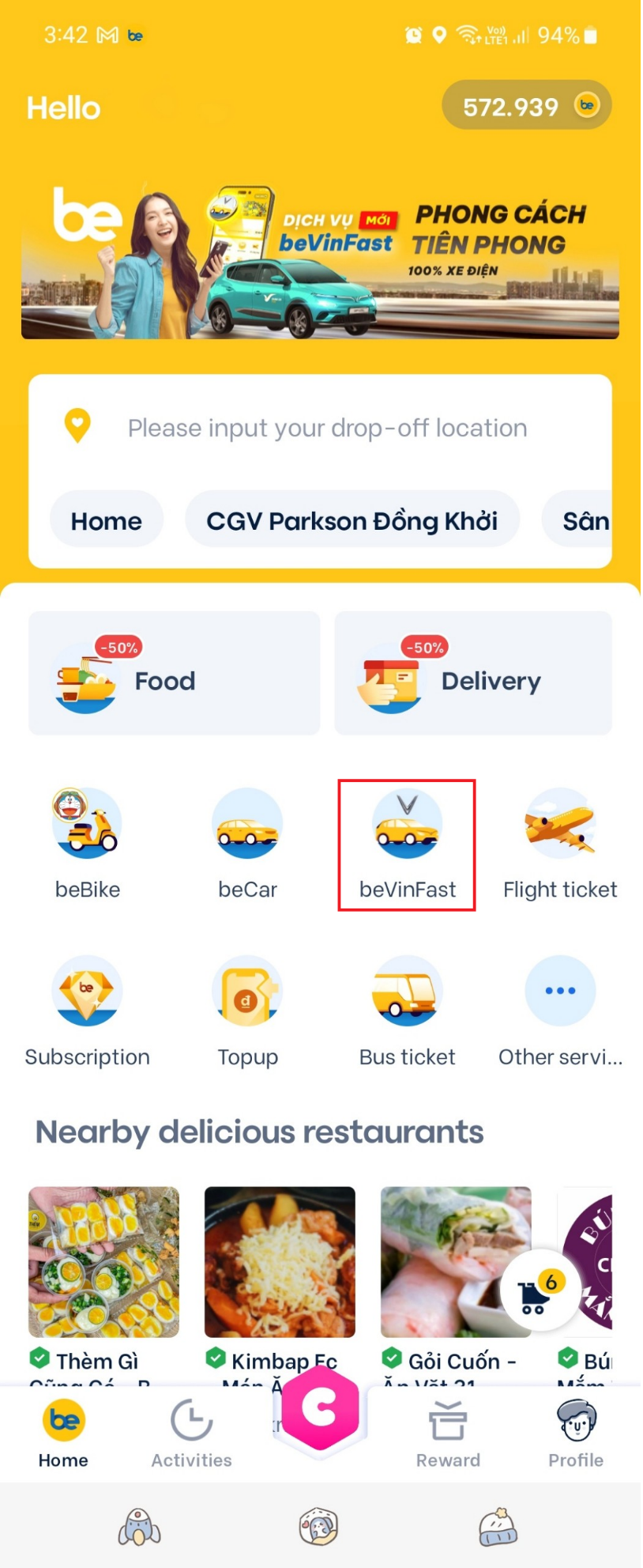 Quá tiện, người dùng đã có thể bắt taxi điện VinFast trên ứng dụng xe công nghệ - Ảnh 1.