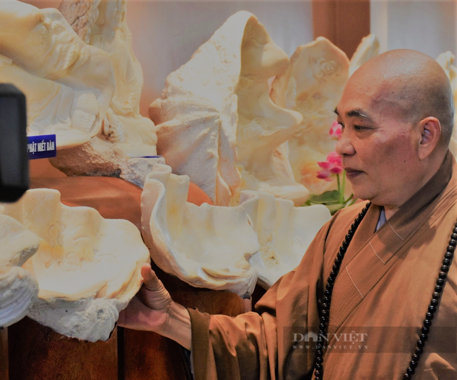 Một ngôi chùa có bộ sưu tập điêu khắc tượng Phật trên vỏ ốc xác lập kỷ lục Việt Nam - Ảnh 3.