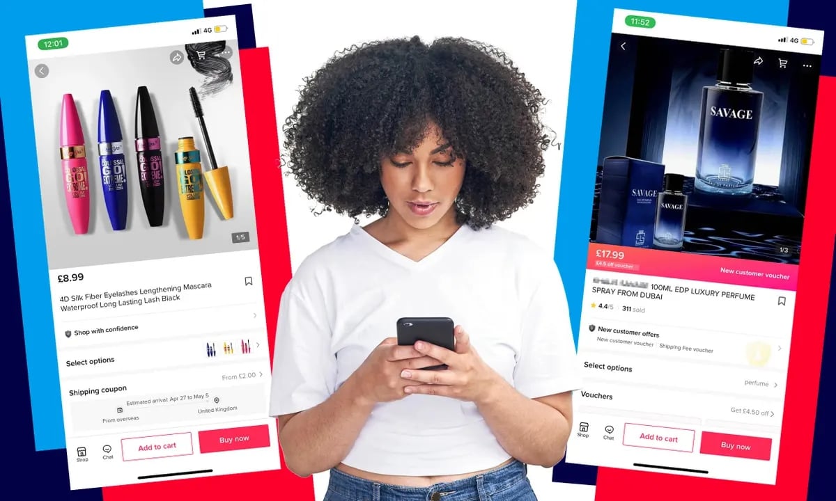 Mỹ phẩm nhái 'đầy rẫy' trên TikTok Shop. Ảnh: @AFP.