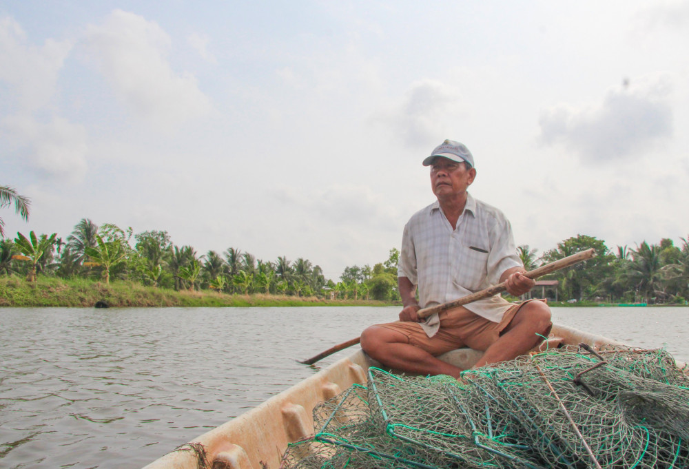 Nuôi tôm ở Kiên Giang gặp trời nắng nóng, có nhà tôm đã to to rồi mà chết gần hết, đến khổ - Ảnh 1.