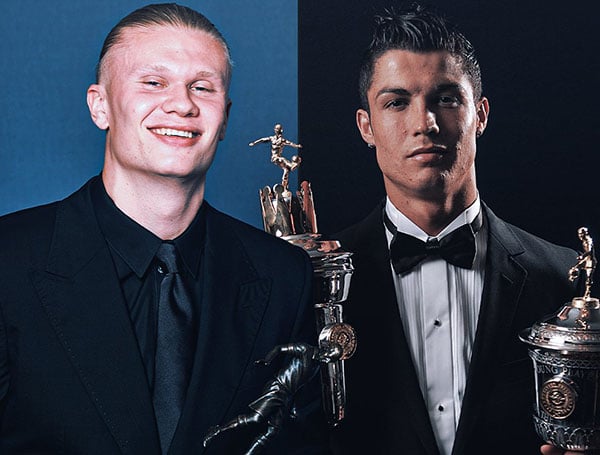 Haaland cân bằng thành tích vô tiền khoáng hậu của CR7 - Ảnh 1.
