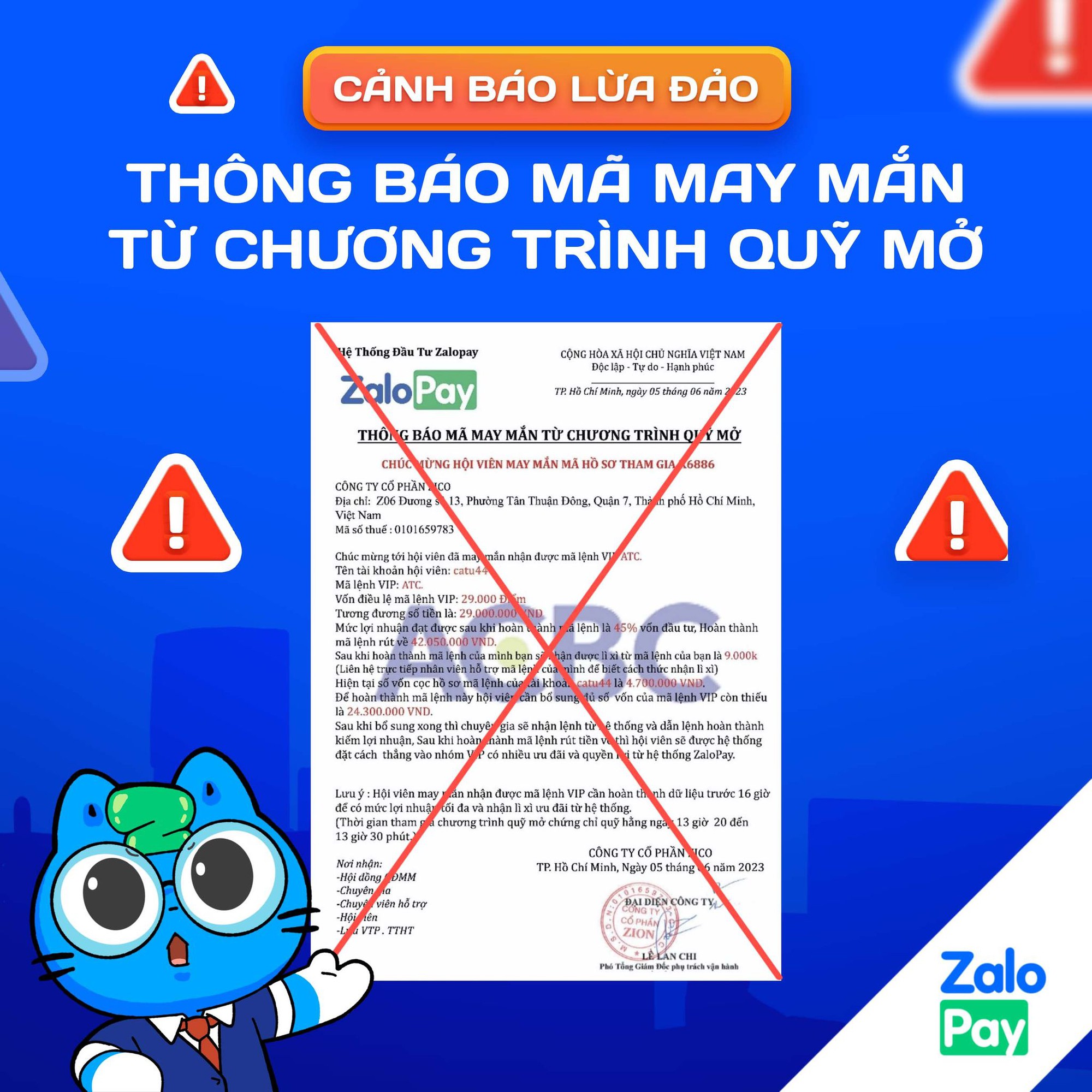 Cảnh giác với thủ đoạn lừa đảo mới trên ZaloPay - Ảnh 1.
