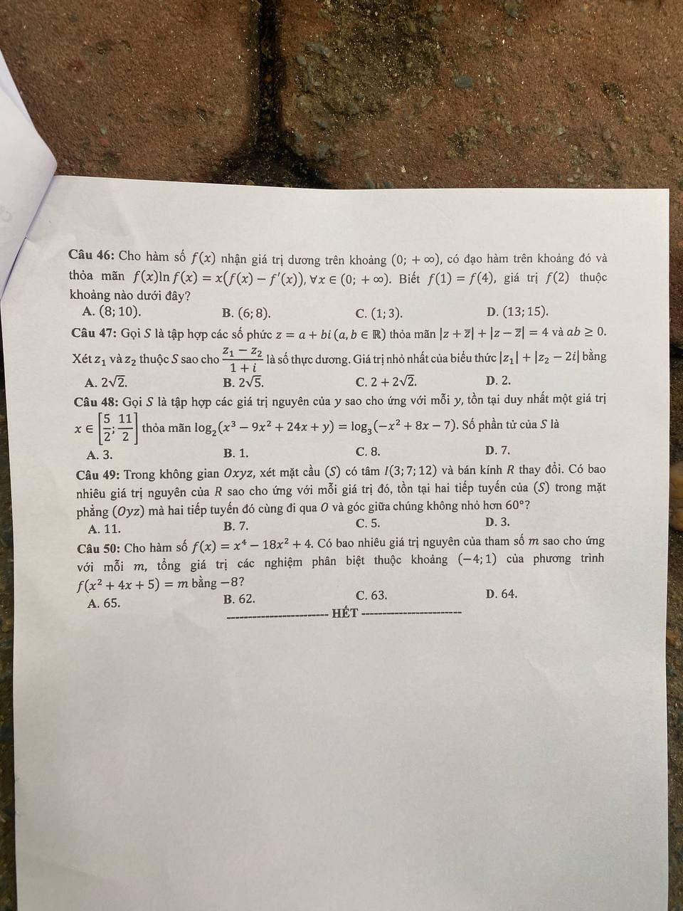 Cập nhật đề thi môn Toán tốt nghiệp THPT 2023 chính xác nhất - Ảnh 31.