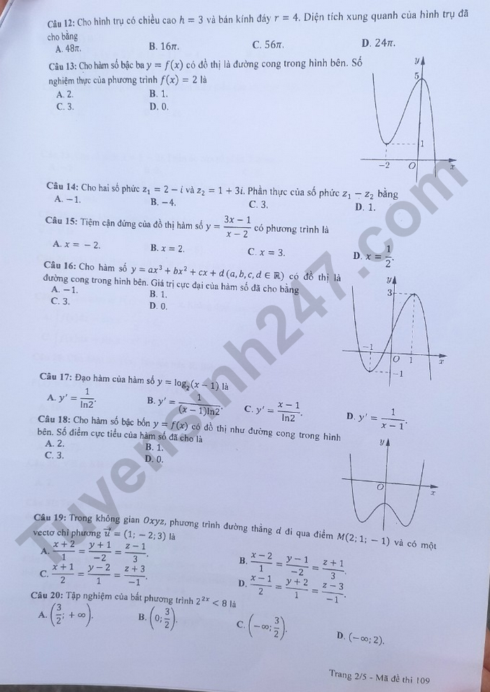Cập nhật đề thi môn Toán tốt nghiệp THPT 2023 chính xác nhất - Ảnh 43.
