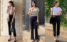 Thanh lịch với quần jeans đen - Ảnh 1.