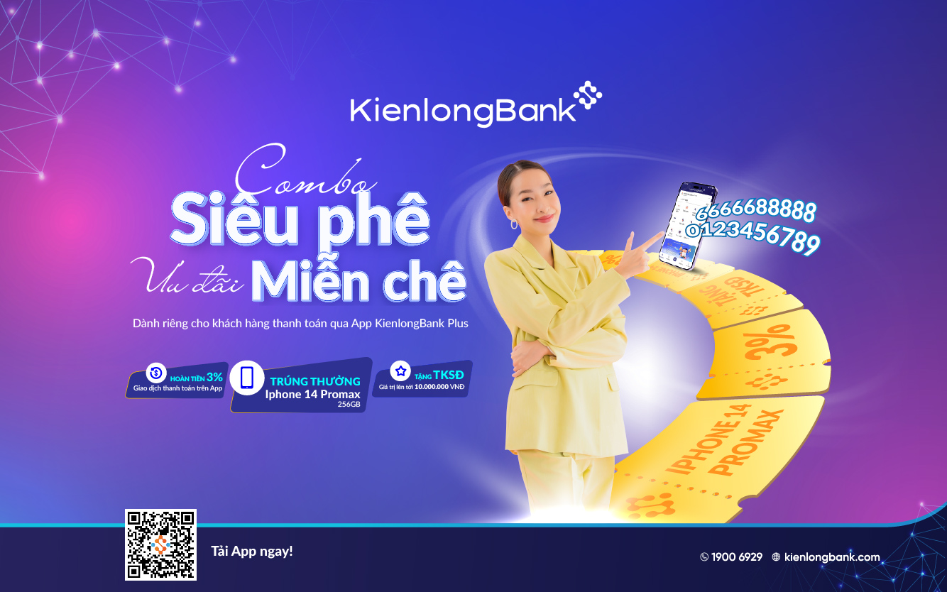Rinh ưu đãi kép khi giao dịch trên ứng dụng KienlongBank Plus - Ảnh 1. Rinh ưu đãi kép khi giao dịch trên ứng dụng KienlongBank Plus - Ảnh 1.