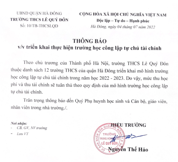 Phụ huynh lo lắng mức phí lên 6 triệu đồng/tháng vào lớp 6 trường công: Nhà trường lên tiếng - Ảnh 2.