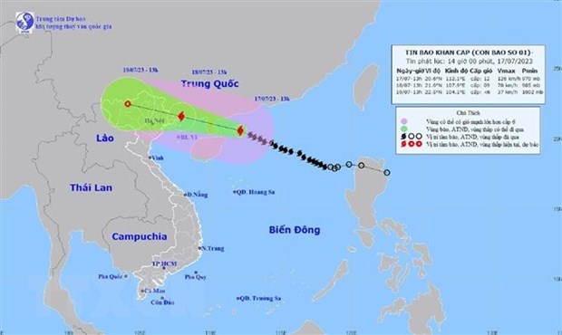 Bão số 1 gió giật cấp 15, cách Móng Cái khoảng 480km - Ảnh 1.