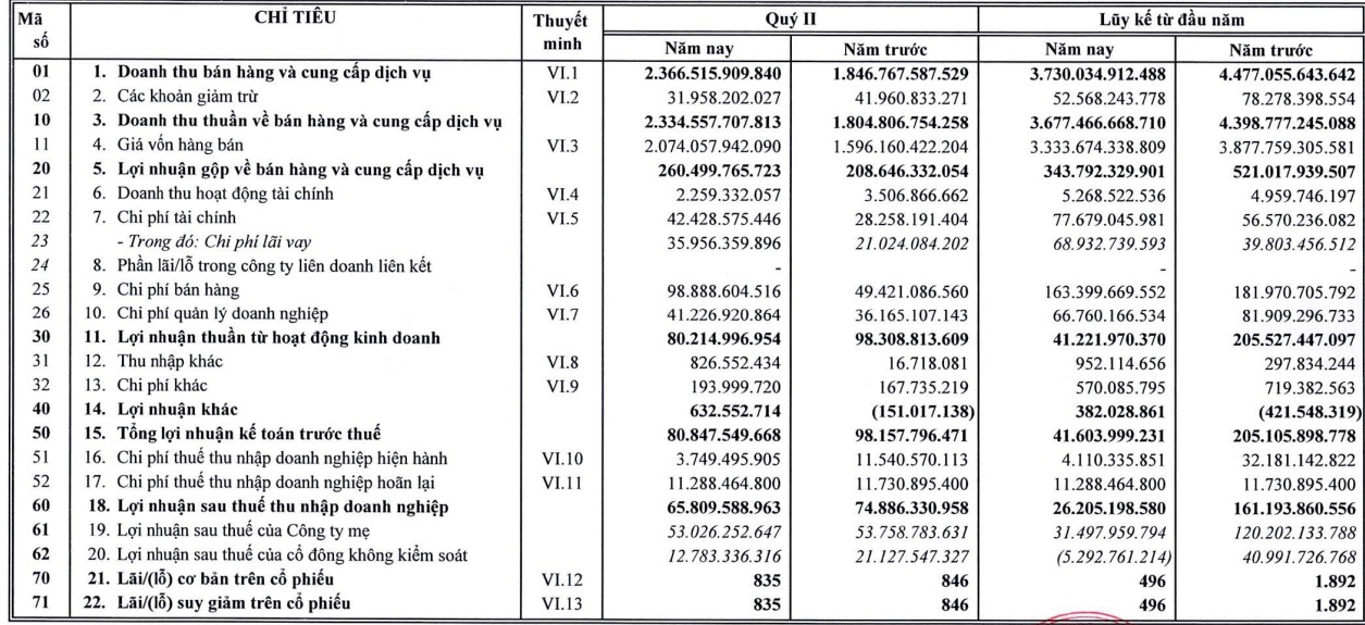 Phân bón Bình Điền (BFC): Lũy kế bán niên lãi lao dốc 84% xuống 26,2 tỷ đồng - Ảnh 1.