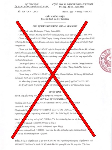 Giả mạo văn bản của Ủy ban Chứng khoán Nhà nước lừa đảo nhà đầu tư - Ảnh 1. Giả mạo văn bản của Ủy ban Chứng khoán Nhà nước lừa đảo nhà đầu tư - Ảnh 1.