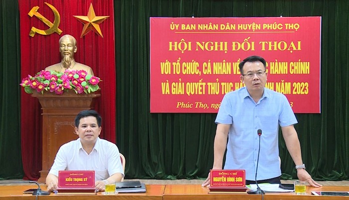 Huyện Phúc Thọ: Đối thoại với cá nhân, tổ chức về thủ tục hành chính và giải quyết thủ tục hành chính - Ảnh 1.