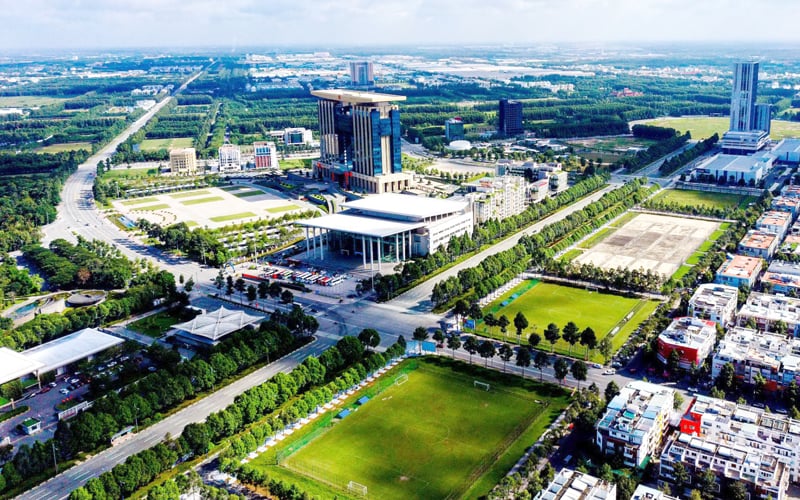 Một góc mảng xanh thành phố mới Bình Dương. Ảnh: Quốc Chiến