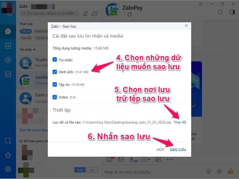 Cách Sao lưu và Phục hồi tin nhắn Zalo trên PC chỉ trong 1 phút - Ảnh 5.