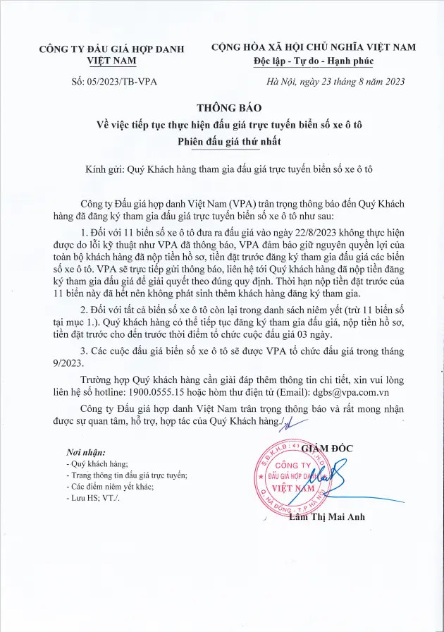 Xác định thời gian tổ chức đấu giá lại biển số ô tô đẹp sau sự cố sập web - Ảnh 1.