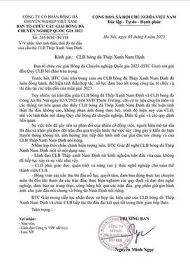 Thua khó hiểu, CĐV quay lưng, Thép xanh Nam Định bị VPF... cảnh cáo - Ảnh 1.