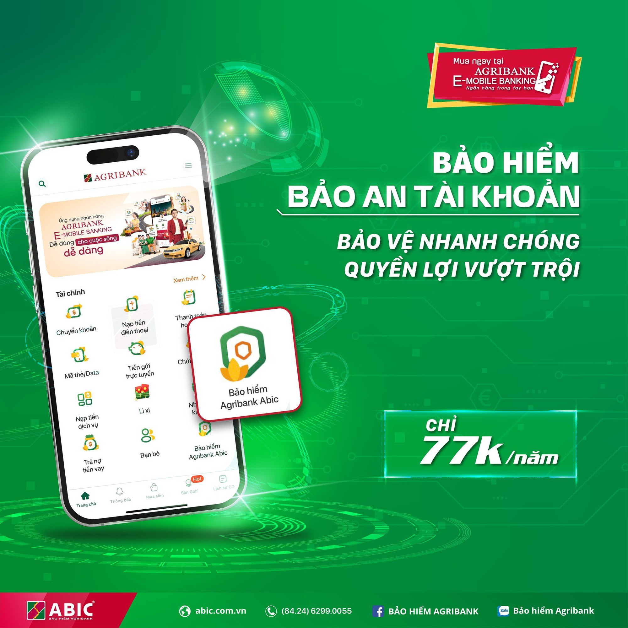 BẢO AN TÀI KHOẢN chính thức ra mắt trên ứng dụng Agribank E-Mobile Banking - Ảnh 1. BẢO AN TÀI KHOẢN chính thức ra mắt trên ứng dụng Agribank E-Mobile Banking - Ảnh 1.