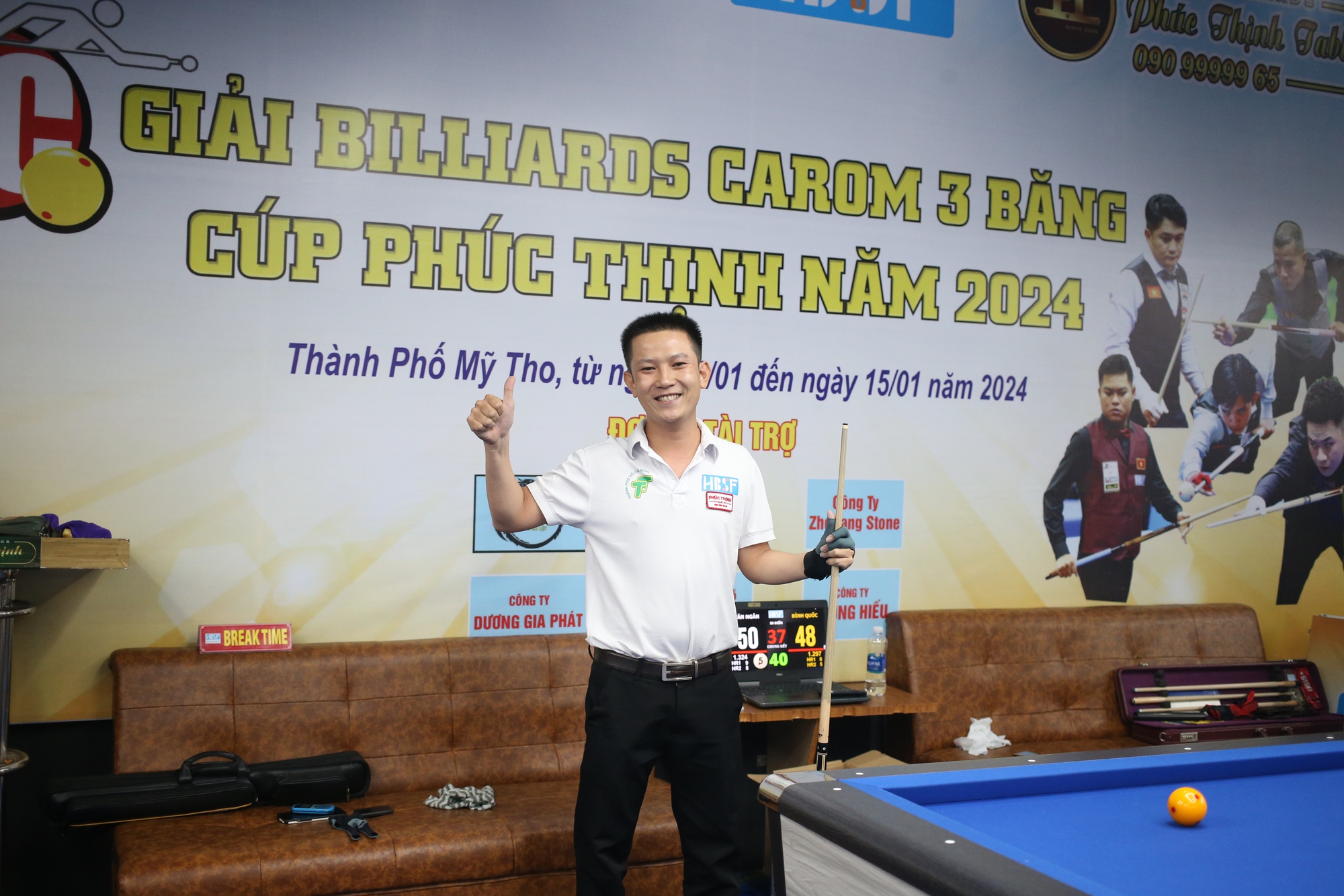 Giải Billiards Carom 3 Băng Cúp Phúc Thịnh Table 2024: ĐKVĐ thế giới Bao Phương Vinh thua đau, Trần Văn Ngân lên ngôi - Ảnh 3.