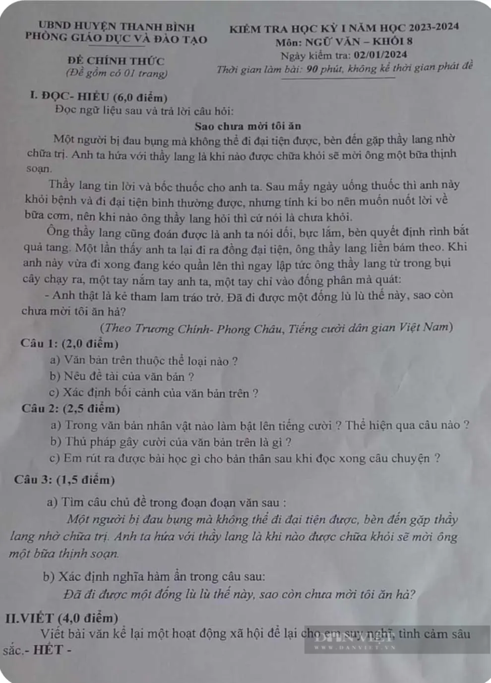 Vụ đề thi Văn lớp 8 cuối kỳ 1 ở Đồng Tháp "phản cảm": Kiểm điểm lãnh đạo Phòng GDĐT và giáo viên ra đề- Ảnh 3.