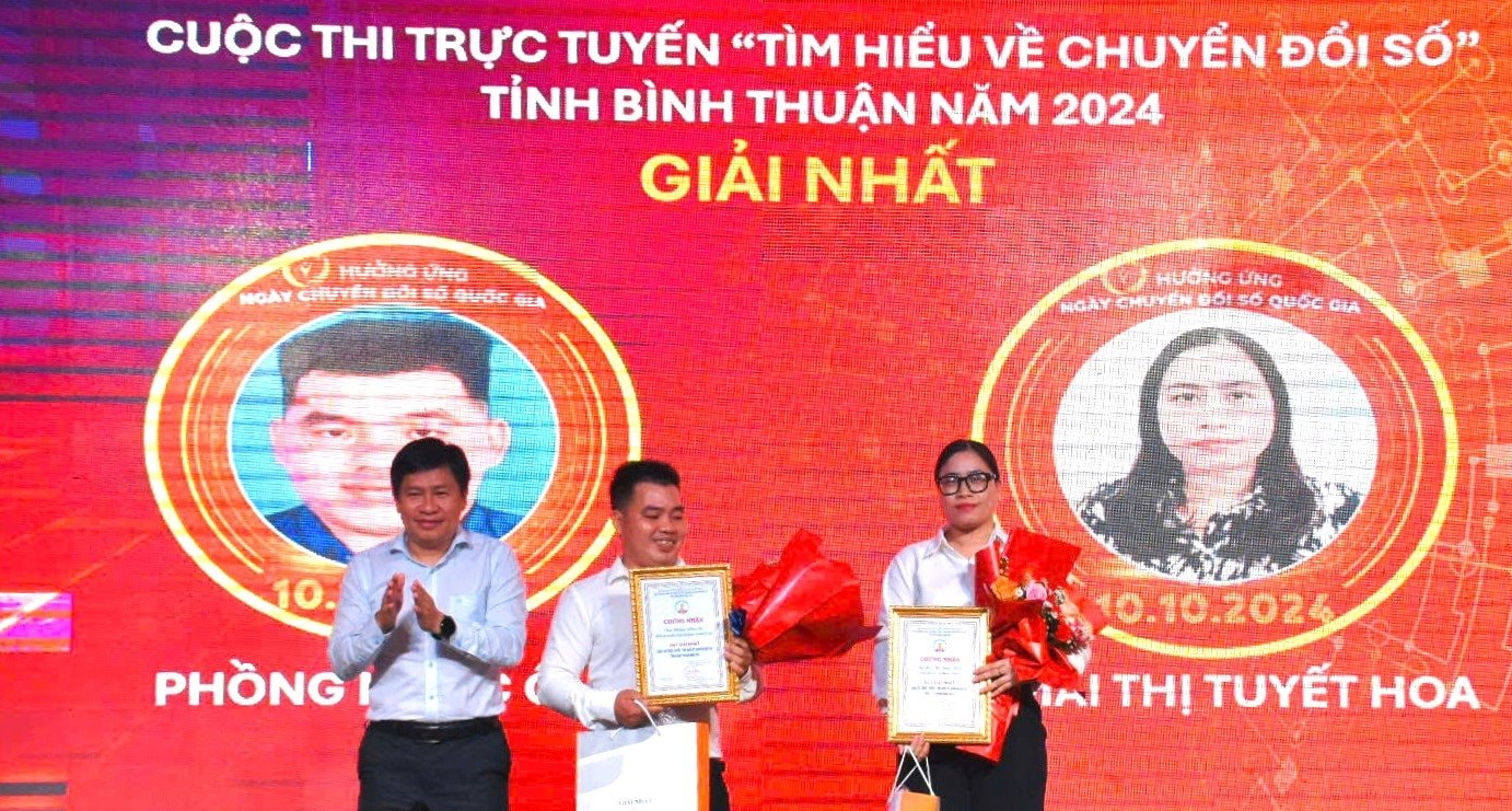 Trao thưởng cuộc thi trực tuyến "Tìm hiểu về chuyển đổi số" tỉnh Bình Thuận năm 2024 - Ảnh 1.