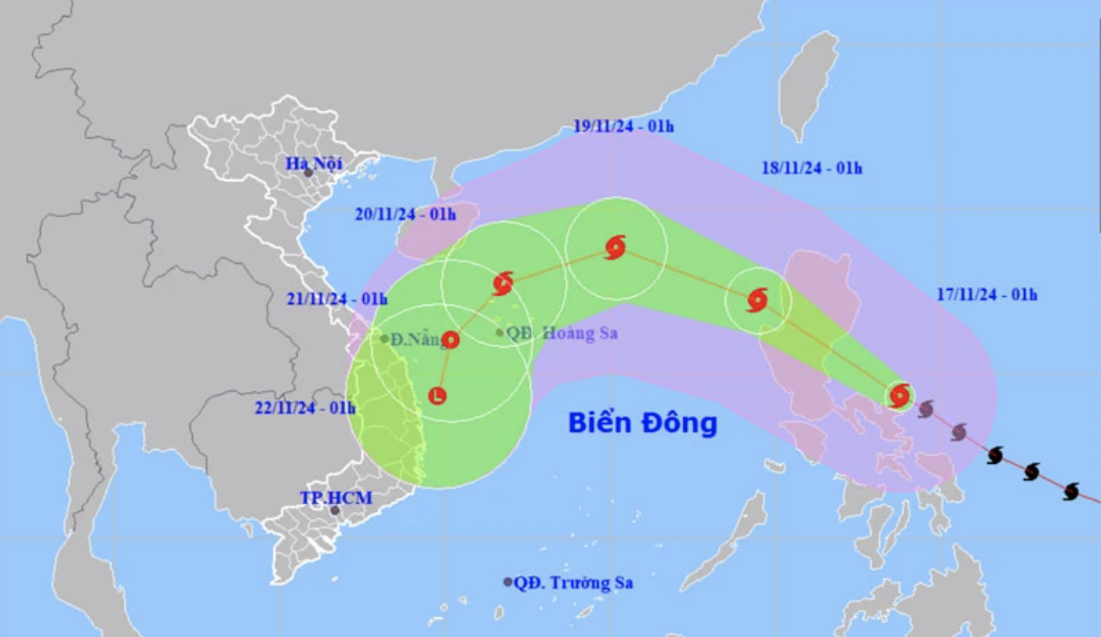 Siêu bão Man-yi giật cấp 15 sẽ vào Biển Đông đêm nay - Ảnh 1.