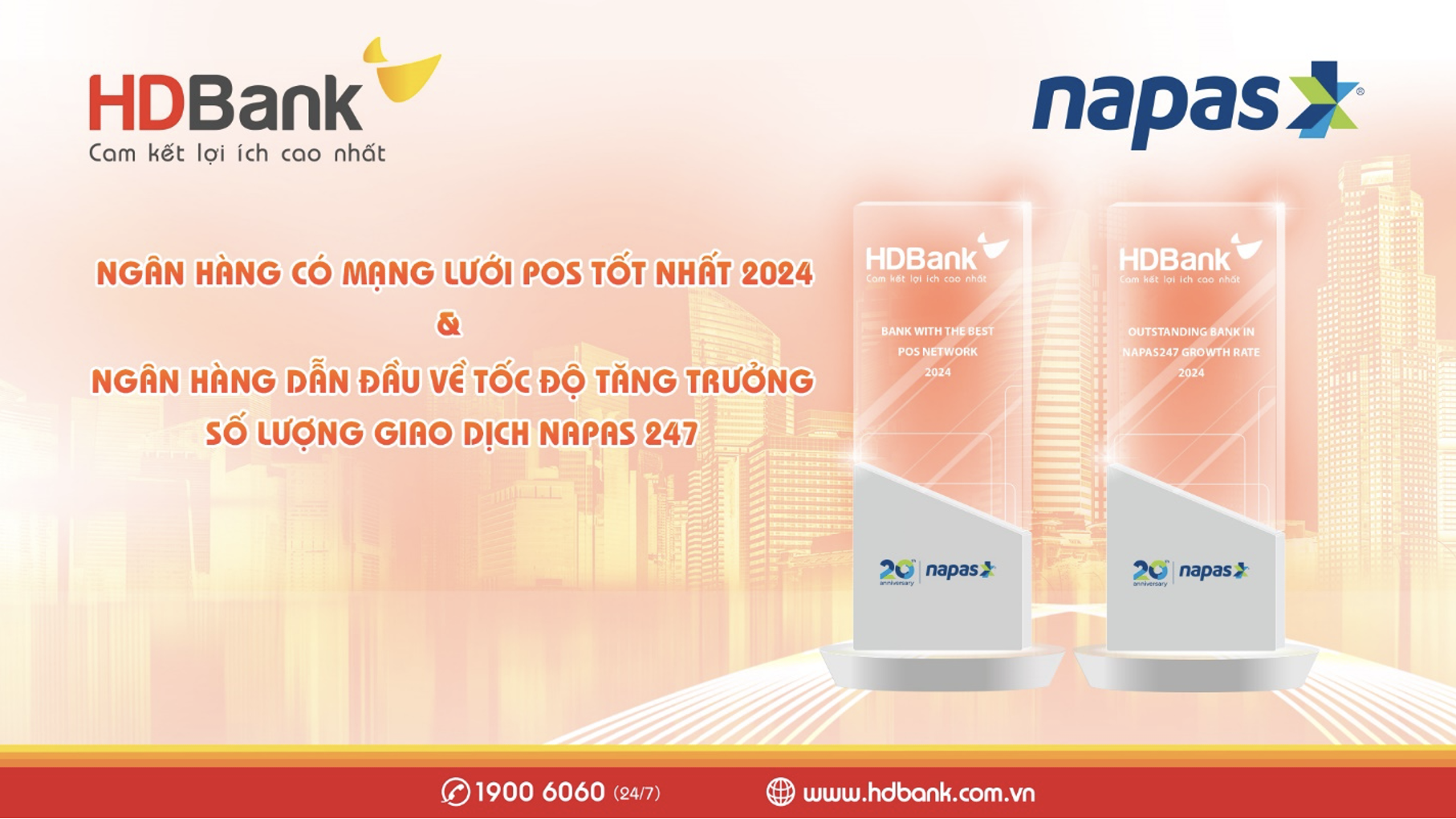 HDBank tỏa sáng tại Hội nghị Thành viên NAPAS 2024 với 02 giải thưởng danh giá - Ảnh 1.