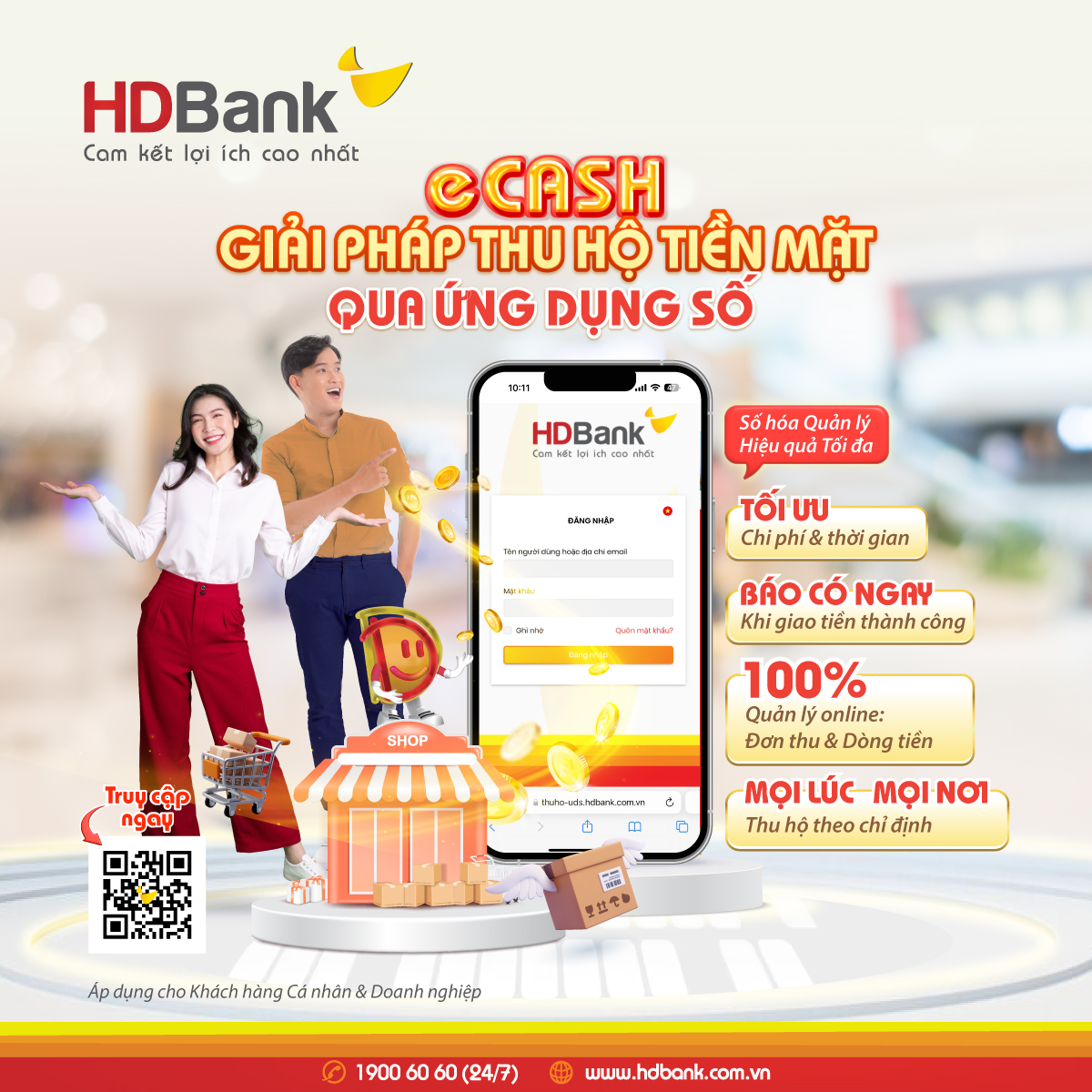 eCash “made in HDBank” - Giải pháp thu hộ tiền mặt qua ứng dụng số dẫn đầu thị trường  - Ảnh 1.