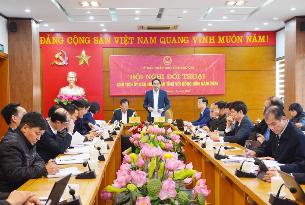 Hội nghị Chủ tịch UBND tỉnh Lào Cai đối thoại với nông dân, nhiều vấn đề cấp thiết được giải đáp- Ảnh 1.