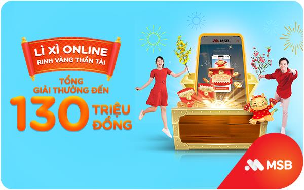 Cơ hội trúng trúng vàng 9999 khi lì xì online trên ứng dụng MSB mBank- Ảnh 1.