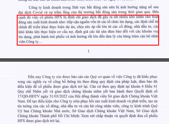 Hơn 304,1 triệu cổ phiếu HPX của Đầu tư Hải Phát sắp thoát khỏi diện đình chỉ giao dịch - Ảnh 1.