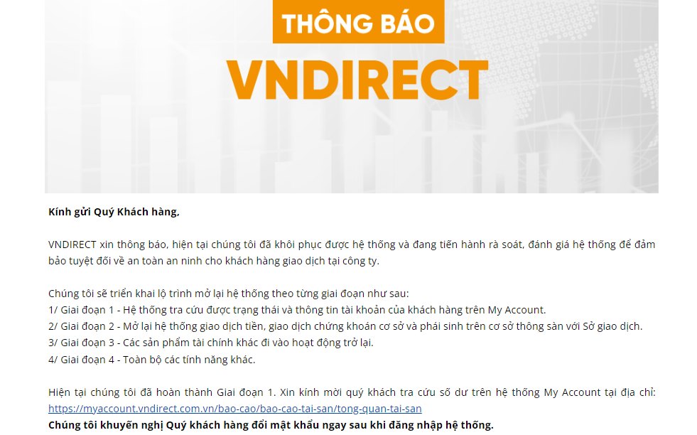 Vụ VNDirect bị tấn công: Nhà đầu tư đã kiểm tra được tài khoản - Ảnh 1.