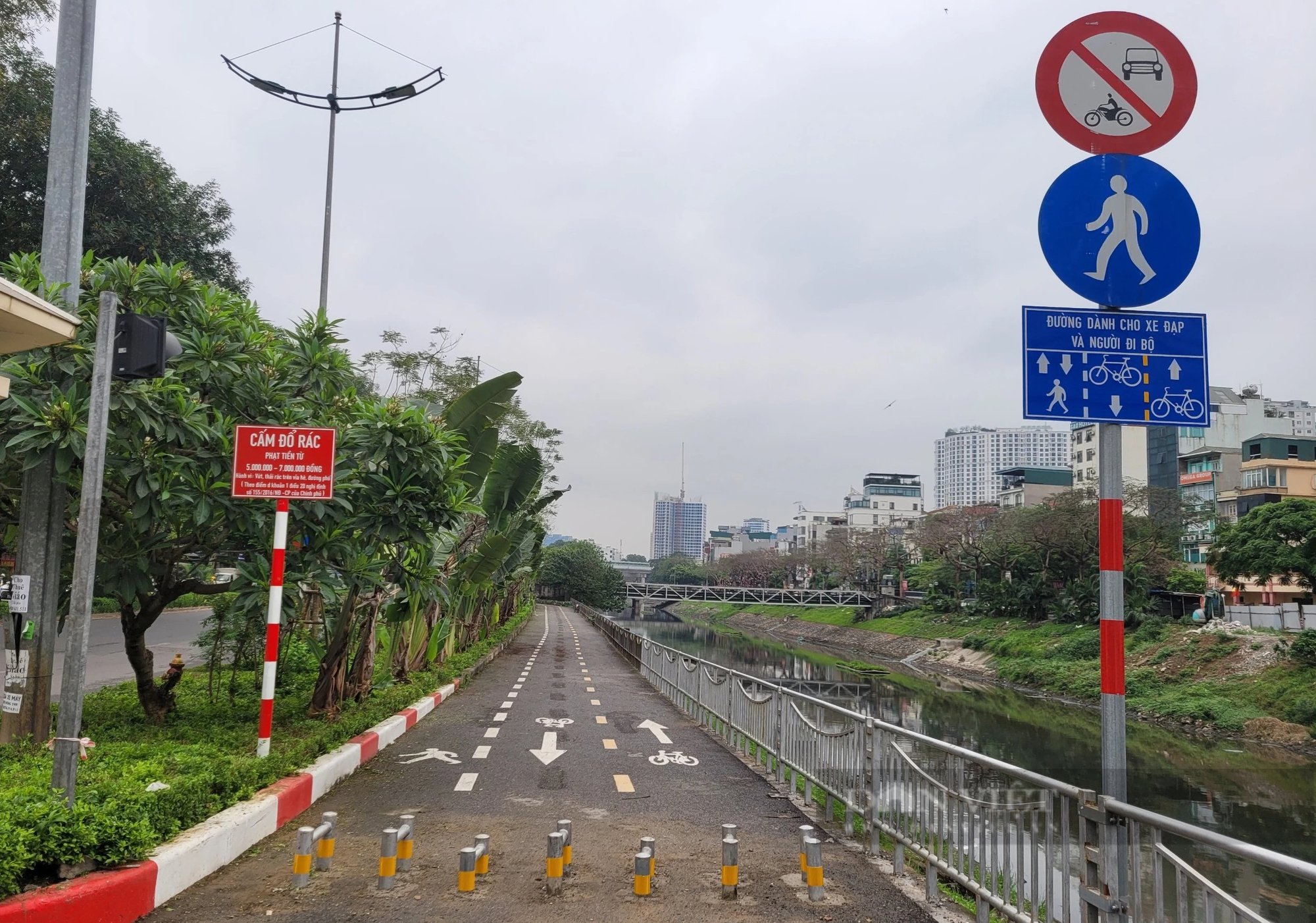 Rào chắn được thay thế, đường dành riêng cho xe đạp vẫn vắng hoe- Ảnh 1.