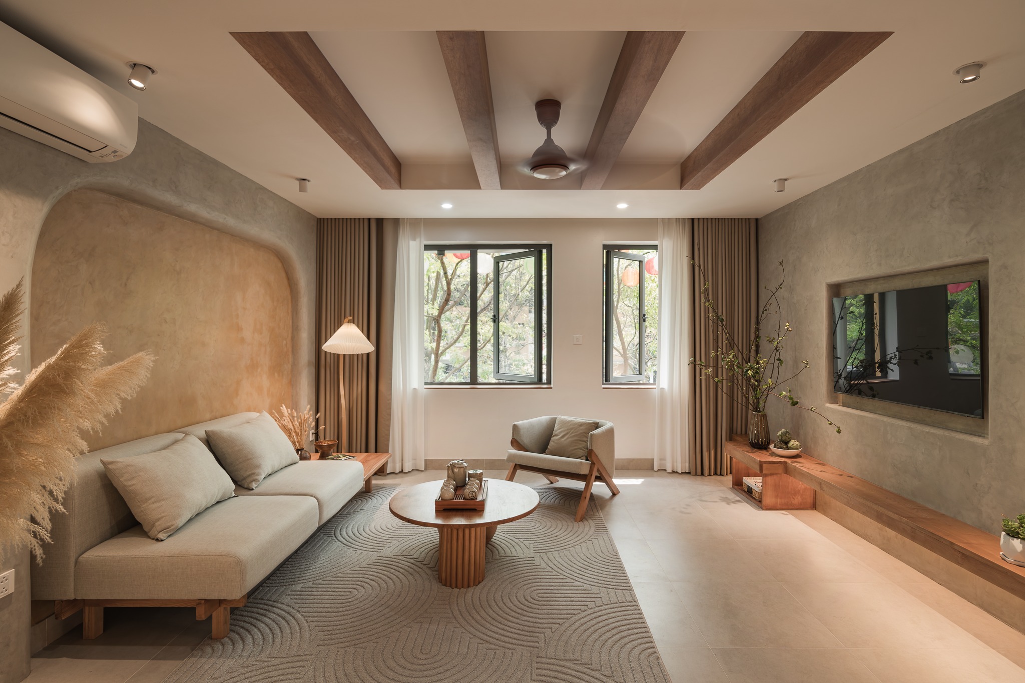 Nhà 4 tầng theo phong cách Wabi Sabi tại thành phố xanh nhất miền Bắc- Ảnh 2.