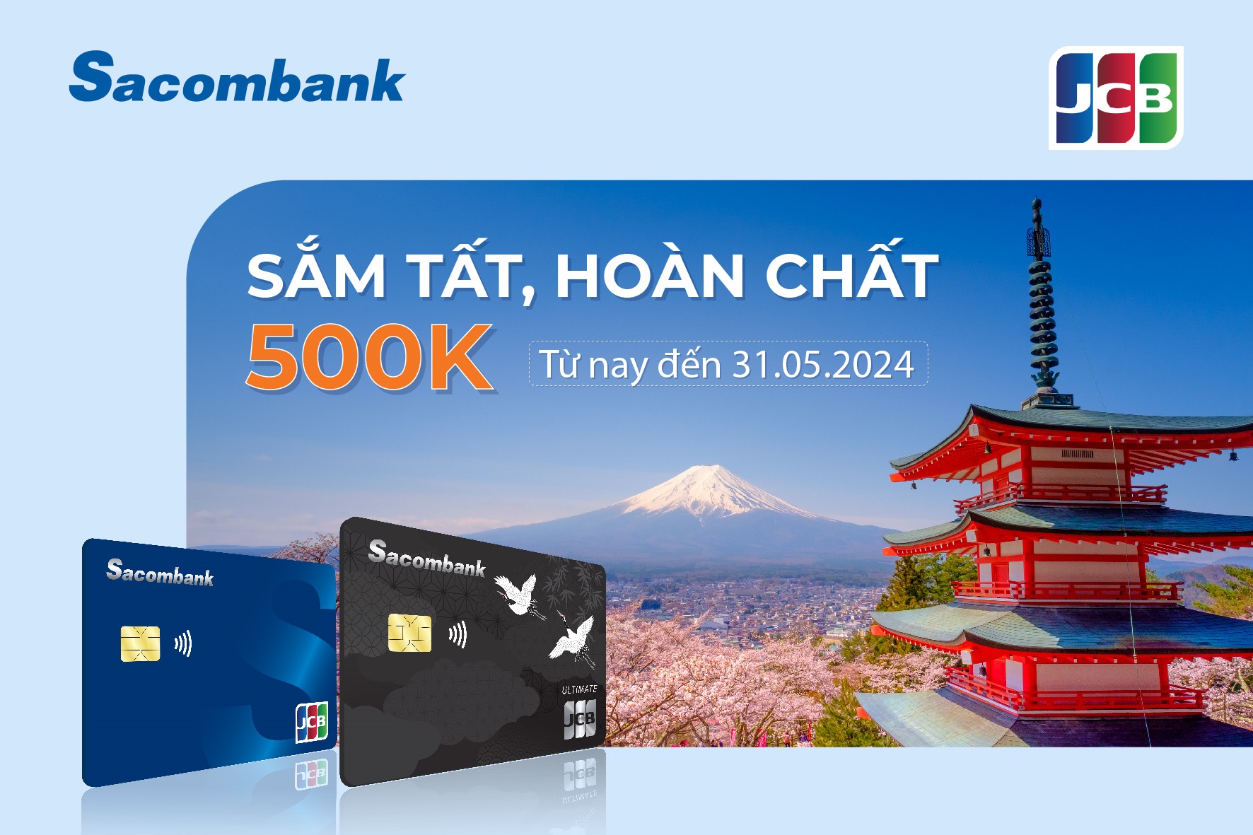 Hoàn 500k với thẻ JCB