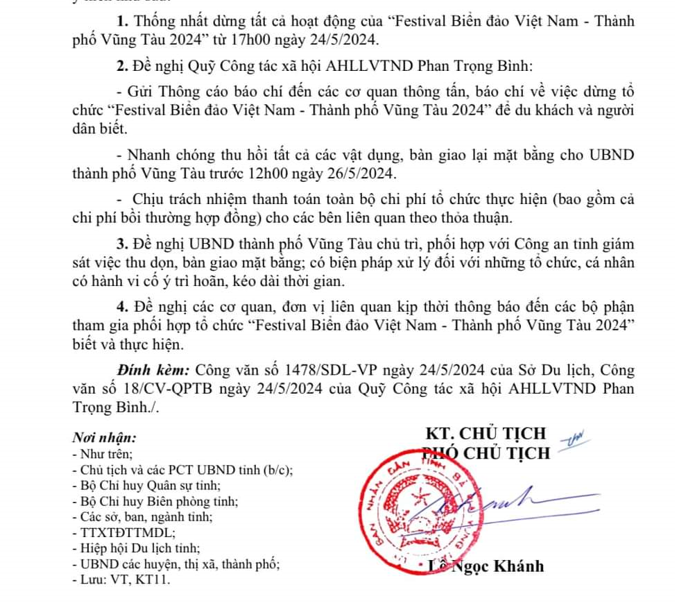 Lý do Festival biển đảo Việt Nam tại Vũng Tàu dừng giữa chừng- Ảnh 1.