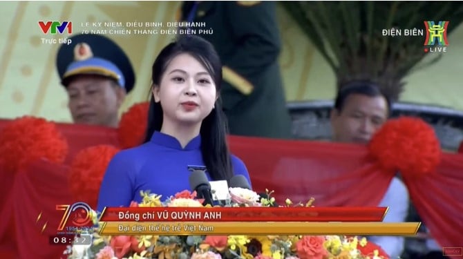 Vũ Quỳnh Anh nói gì về màn phát biểu "gây sốt" tại Lễ kỷ niệm 70 năm Chiến thắng Điện Biên Phủ?- Ảnh 1.