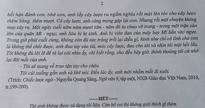 Đề thi môn Văn vào lớp 10 năm 2024 của Ninh Bình có gợi ý đáp án- Ảnh 3.