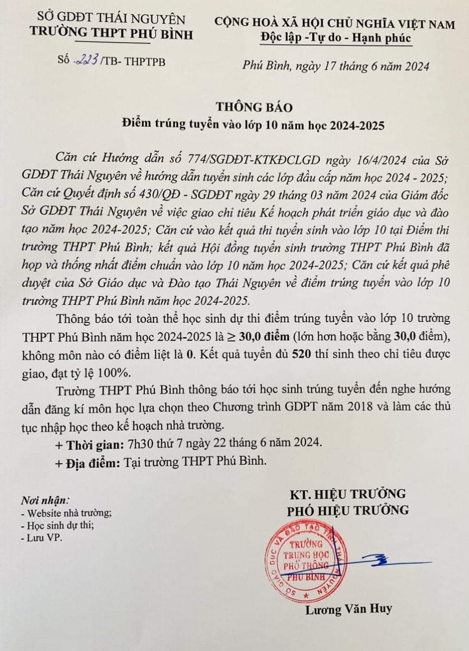 Thái Nguyên công bố điểm chuẩn vào lớp 10, có trường tăng 9 điểm so với năm trước- Ảnh 2.