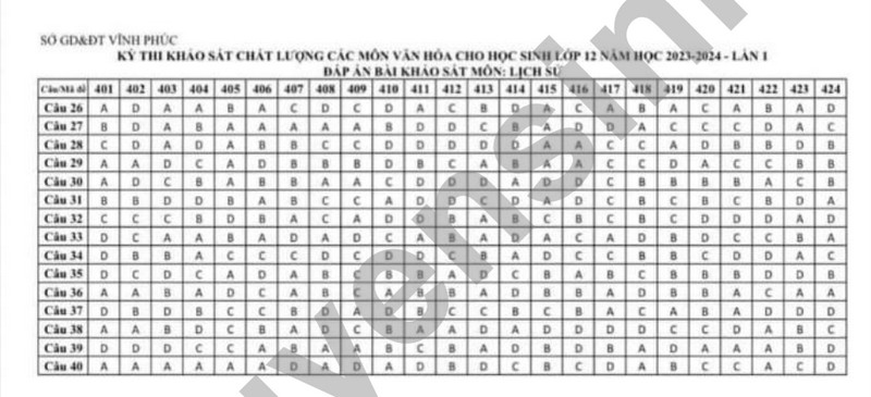 Đề thi thử môn Sử tốt nghiệp THPT 2024 có đáp án của Vĩnh Phúc- Ảnh 5.