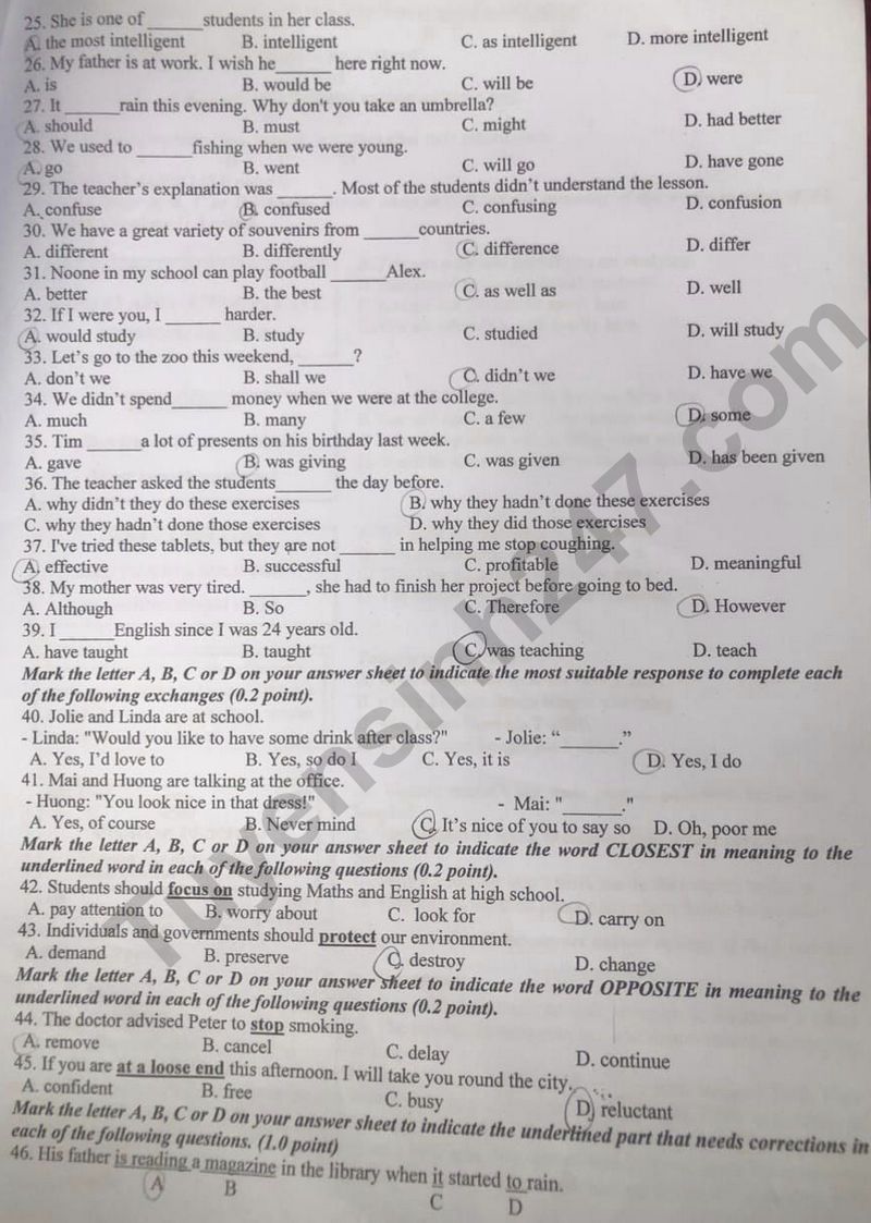 Đề thi môn Tiếng Anh vào lớp 10 năm 2024 của Lào Cai có gợi ý đáp án- Ảnh 2.