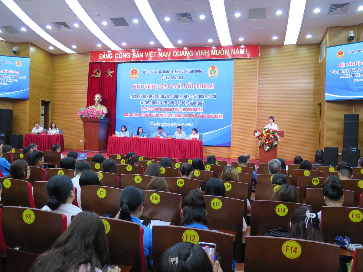 Chủ tịch UBND quận Đống Đa đối thoại với doanh nghiệp và người lao động năm 2024- Ảnh 1.