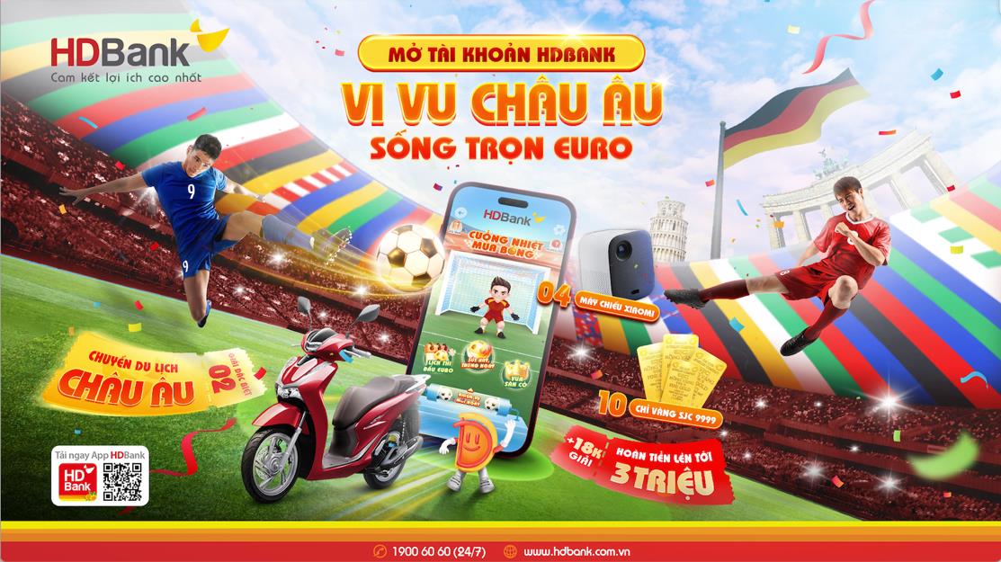 Ghi bàn trên ứng dụng HDBank, đến châu Âu xem chung kết Euro 2024- Ảnh 1.