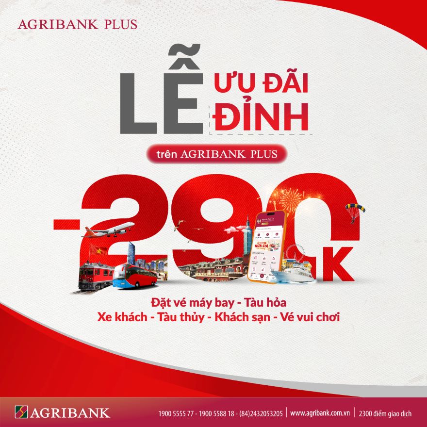 Giảm ngay 290K khi đặt dịch vụ du lịch - di chuyển trên Agribank Plus - Ảnh 1.