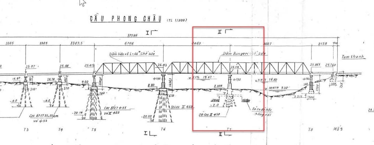 Hé lộ thiết kế cầu Phong Châu sau nhiều lần sửa chữa - Ảnh 1.