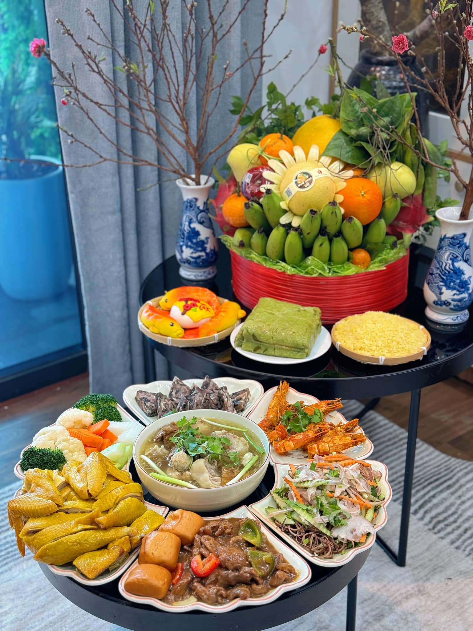 Các chị đẹp thi nhau khoe mâm cỗ cúng ông Công ông Táo, ai cũng trang trí đẹp như nhà hàng  - Ảnh 3.