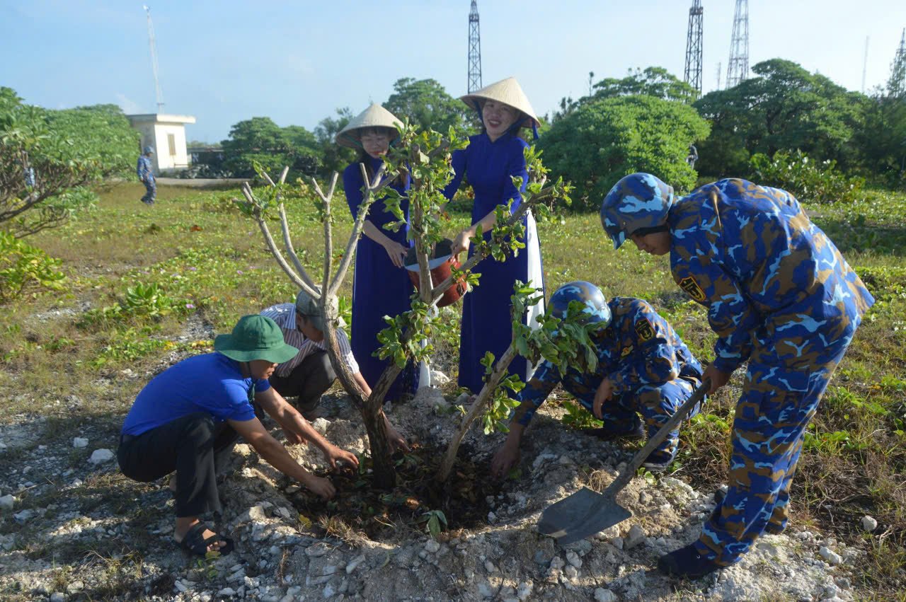 Khánh Hòa: Các đảo trên Trường Sa hưởng ứng Tết trồng cây- Ảnh 1.