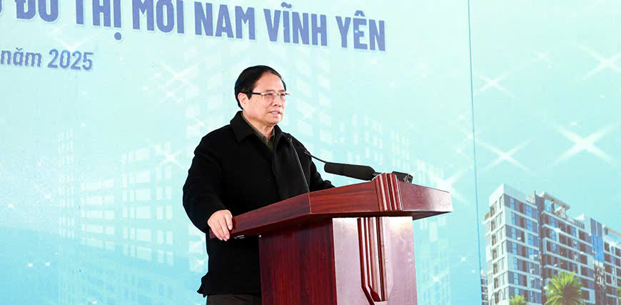 Thủ tướng Phạm Minh Chính nhấn nút khởi công dự án nhà ở xã hội tại Vĩnh Phúc - Ảnh 2.