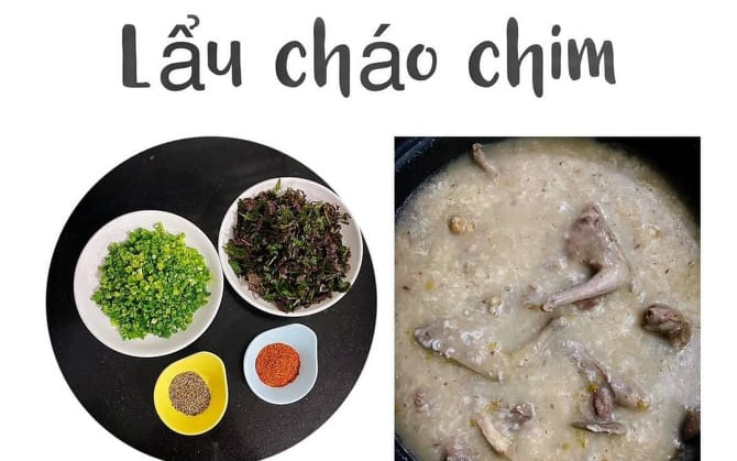 Cách nấu lẩu cháo chim bổ dưỡng thơm ngọt đậm đà
