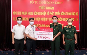 Agribank trao tặng Quân khu 7 kinh phí 1 tỷ đồng phòng, chống dịch Covid-19