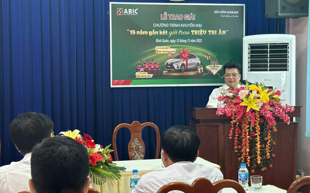 Bảo hiểm Agribank trao thưởng khuyễn mại “15 năm gắn kết – gửi trao triệu tri ân”