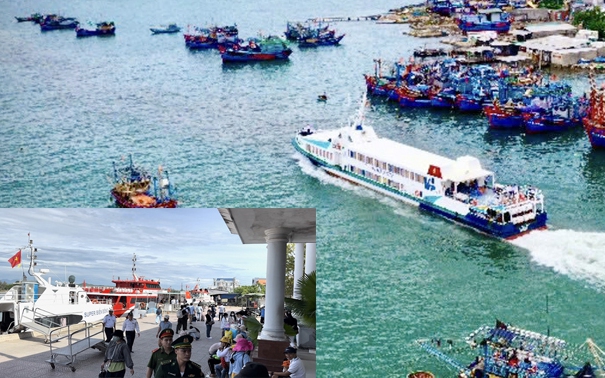 Lượt tàu xuất bến tuyến Sa Kỳ - Lý Sơn vẫn dày đặc dù đã cuối mùa du lịch